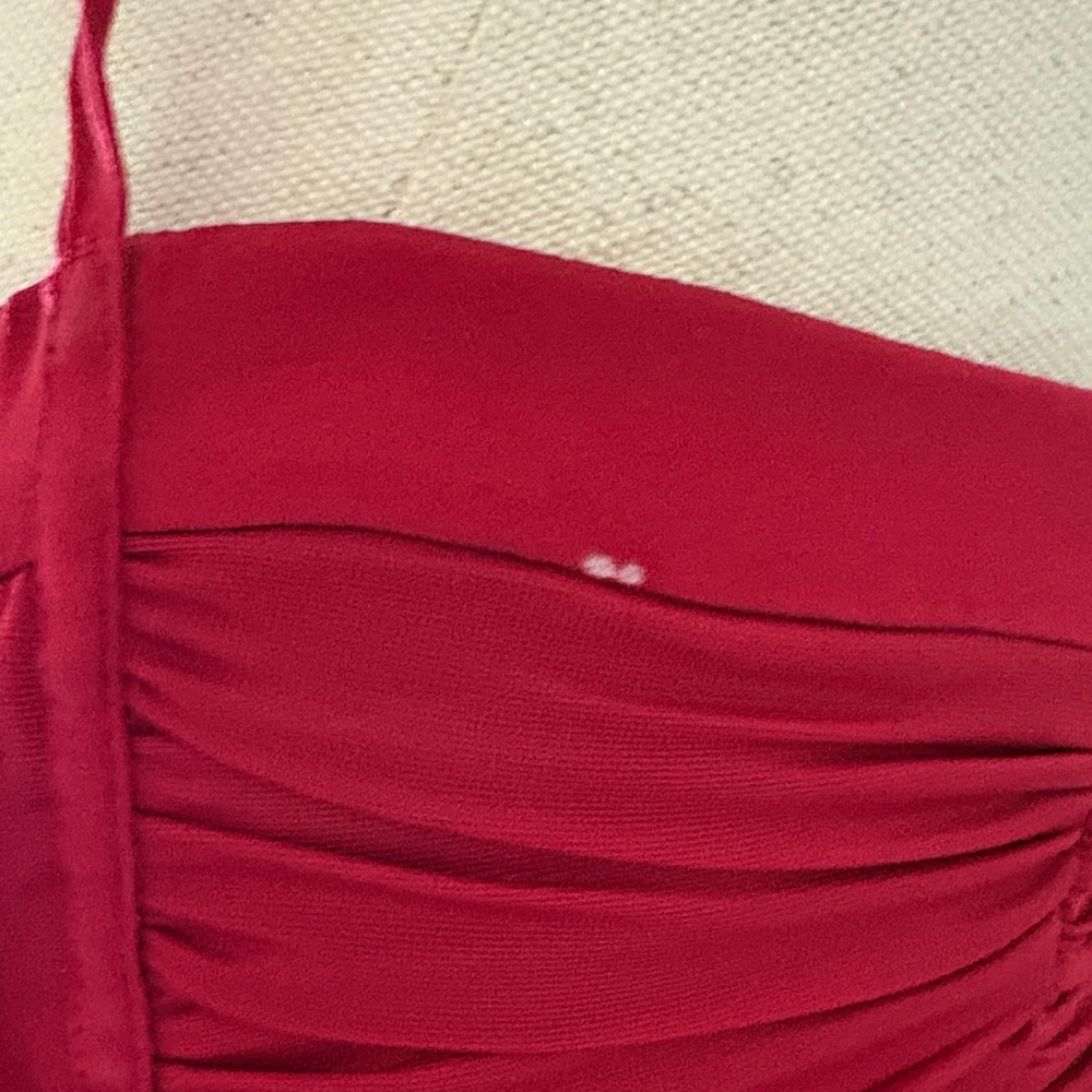 bebe Red Ruched Spaghetti-Strap Mini Dress - Picture 7 of 13